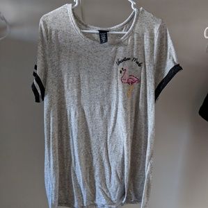 Torrid light gray flamingo tee